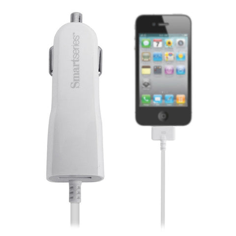 SmartSeries 2.1A Car Charger with USB Port and 30-Pin Charging Cable Generic