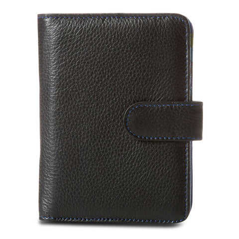 Travelon Leather Safe ID Color Block Bi-Fold Tab Wallet, Black Travelon