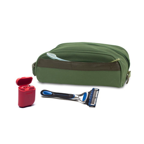 Travelon Classic Plus Top Zip Toiletry Kit Travel Accessory Bag Olive Travelon