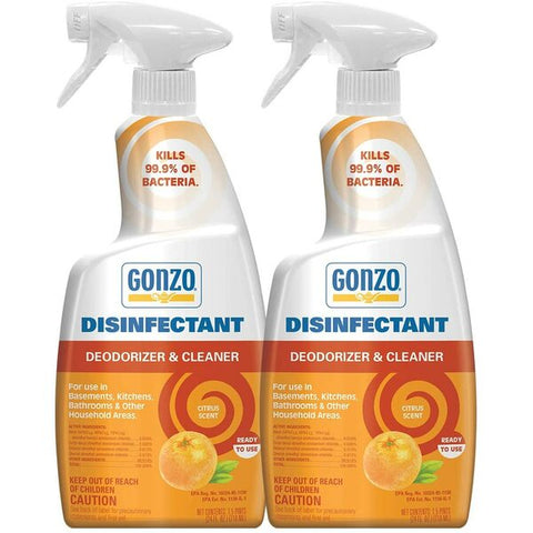 Gonzo Natural Magic Disinfectant & Deodorizer, Citrus Scent 24oz Bottle (2 Pack) Weiman